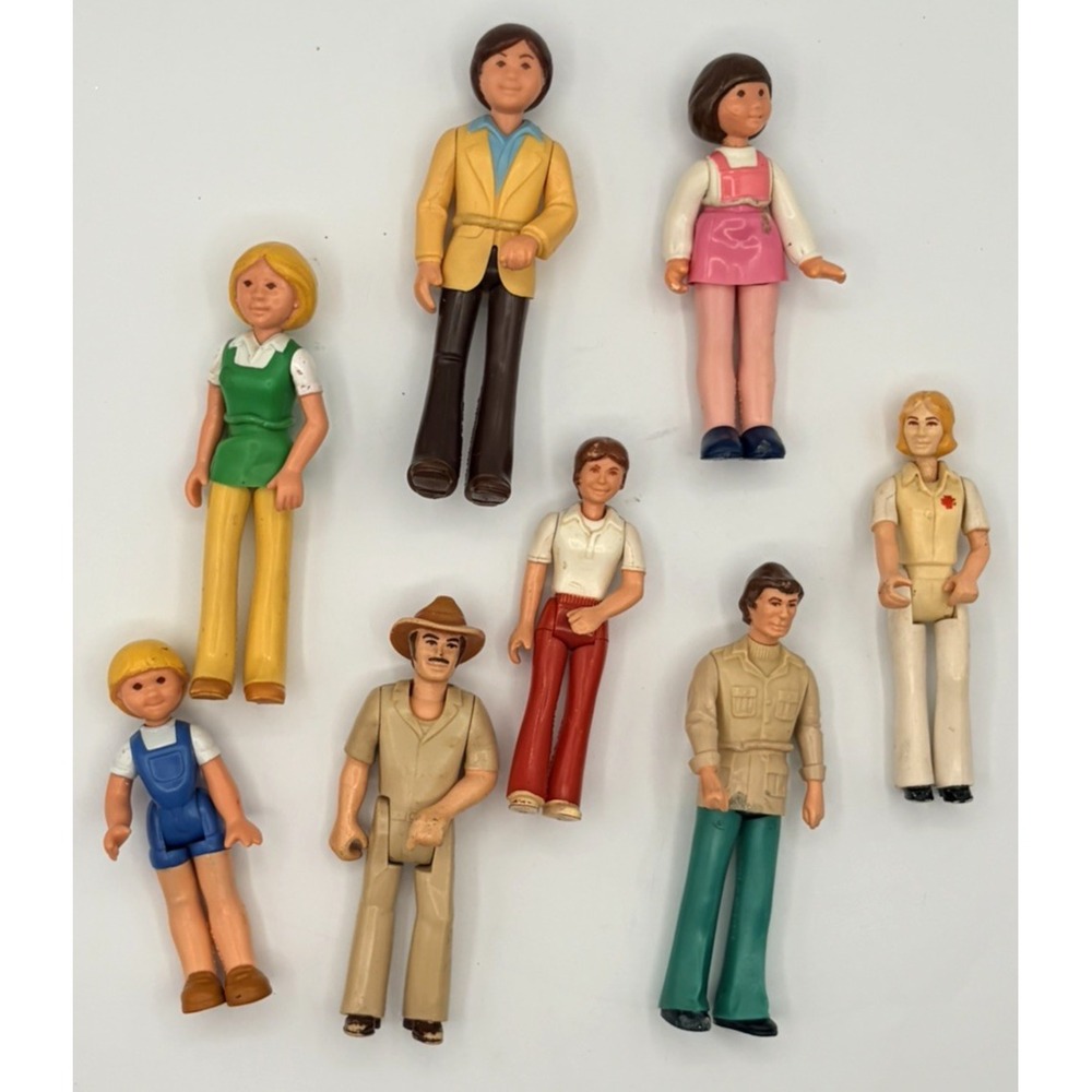 Lot of 8 Fisher Price Loving Family Doll Figures Adults, Kids & Toddler